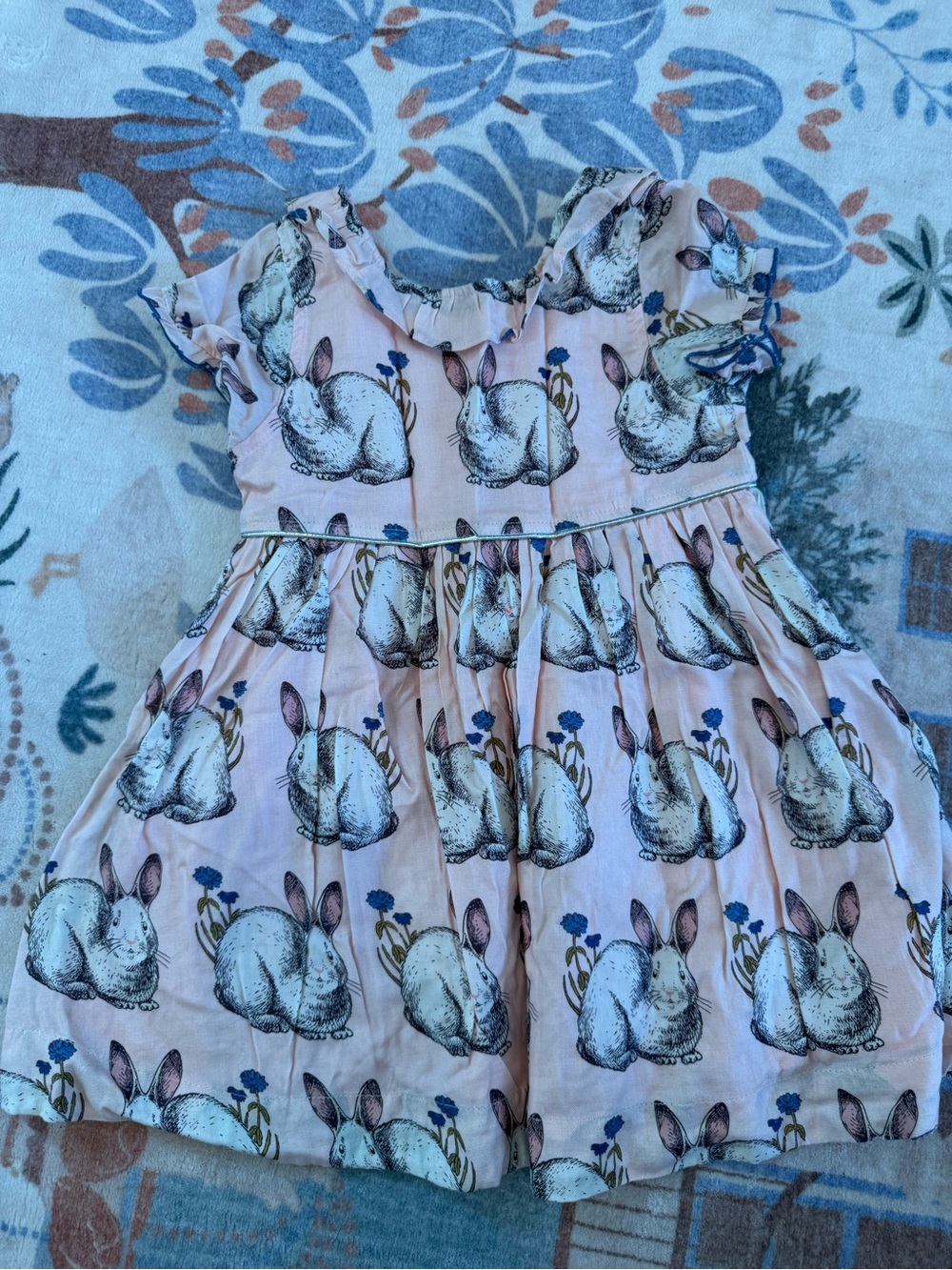 Pink Chicken Pink Bunny Print Cotton Dress